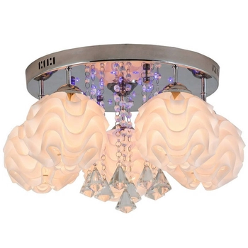 LAMPA sufitowa SADA LP-119/5C Light Prestige eklektyczna OPRAWA łańcuszki crystal glamour białe srebrne