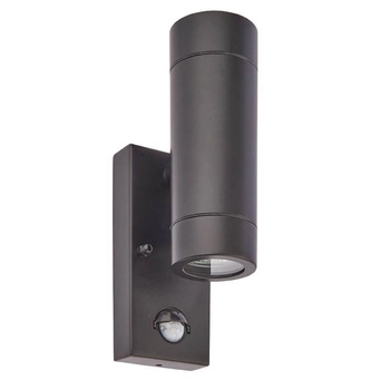 Metalowa lampa ścienna Palin PIR 75433 z czujnikiem ruchu IP44 czarna