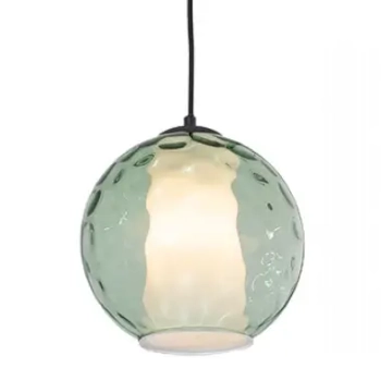Szklana lampa wisząca 22033 kulista okrągła biała zielona
