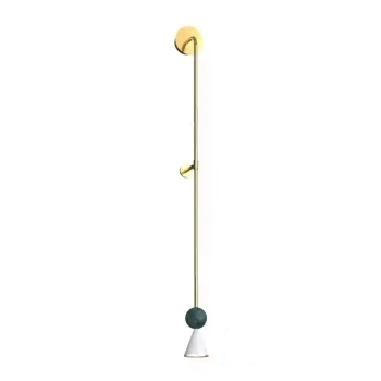 Naścienna lampa stożek BINGO złoty czarny W0448 1xLED 8W 3000K trawertyn