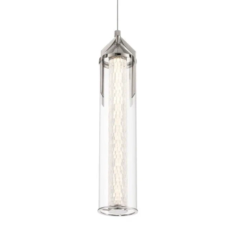 Wisząca lampa Espada QN-ESPADA-1P-PC LED 18W 3000K szklana tuba srebrny