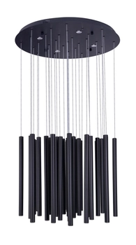 Wiszące tuby do sypialni P0419D żyrandol LED 45W 3000K zwis czarny