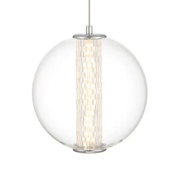 Szklana lampa wisząca kula Atomo QN-ATOMO-1P-PC LED 9W 3000K srebrny