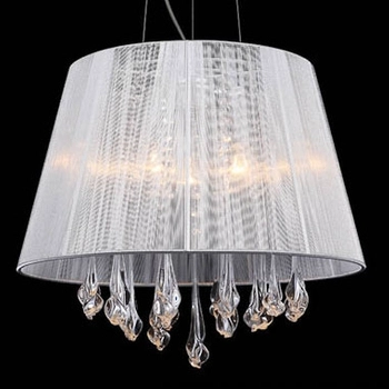 Żyrandol LAMPA wisząca ISLA MDM1869-3 WH Italux klasyczna OPRAWA abażurowa kryształowa ZWIS glamour crystal biały