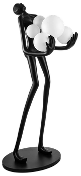 Metalowa lampa podłogowa Atlas B AZ4985 kule balls czarna 