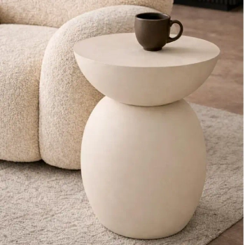 Okrągły stolik kawowy ARENE MM001501100324 beżowy z tworzywa 39cm