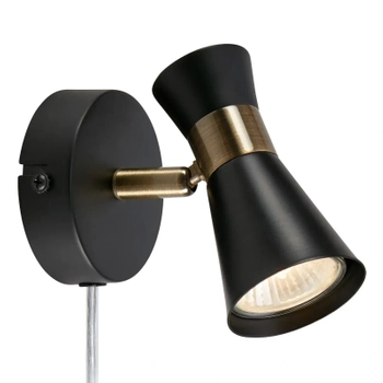 Ścienna lampa Folie 108625 Markslojd regulowana reflektorek czarny mosiądz