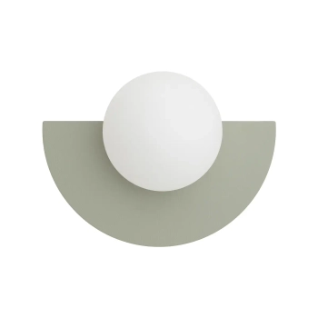 Okrągły ścienny kinkiet SATURN szałwiowy biały półokrąg kulisty 1xG9 na korytarz 12597