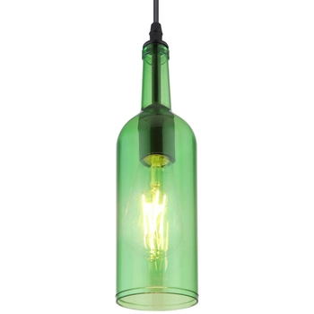 LAMPA wisząca LEVITO 28048HG Globo dekoracyjna OPRAWA podłużny ZWIS retro butelka bottle metalowa zielona