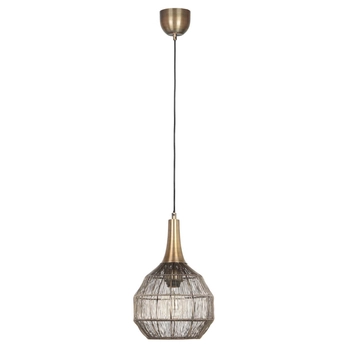 Metalowa lampa zawieszana SORAYA 365430104 Trio do jadalni czarny złoty