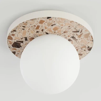 Plafon okrągły LEGRA 31404107 kula lastryko IP44 biały drewniany kremowy