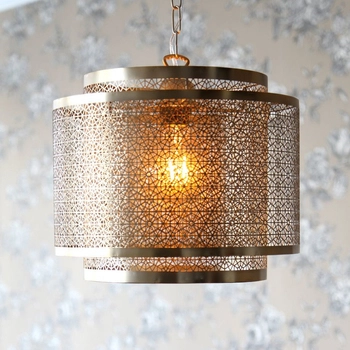 Orientalna lampa wisząca Hermine 4200400-6519 By Rydens ażurowa mosiądz