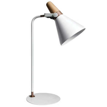 Skandynawska LAMPKA stojąca H1833 Zumaline metalowa biały brązowy OUTLET
