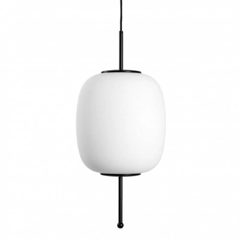 Wisząca lampa do jadalni Epli EPB122P0 szklana nad stół biała czarna