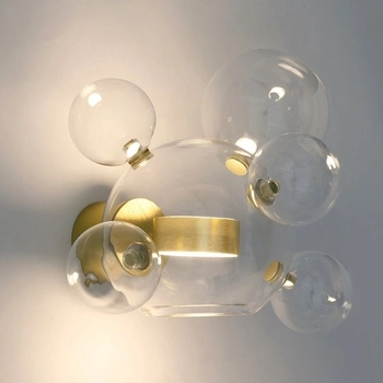 Szklana lampa ścienna Capri LED 14W 3000K przezroczysta złota