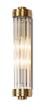 Kinkiet LAMPA ścienna FLORENCE W0240 Maxlight szklana OPRAWA okrągła glamour mosiądz przezroczysta