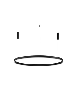 Czarny żyrandol okrągły JACA LE42770 do przedpokoju LED 80W 3000K ring