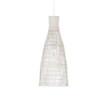 Ratanowa lampa wisząca boho GALIRIO LE45367 skandynawska biała