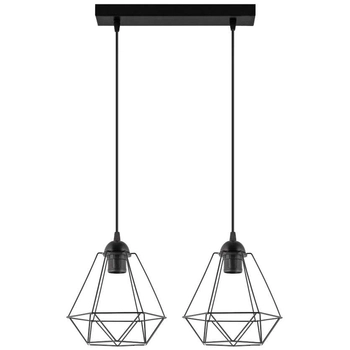 Wisząca lampa druciana VEN W-L 1210/2 metalowa na listwie czarne