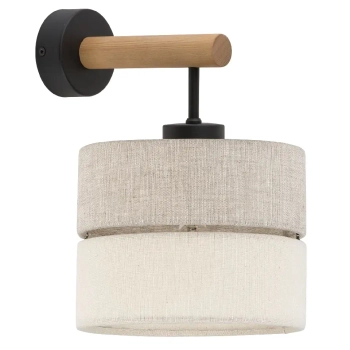 Skandynawska lampa ścienna Eco 5776 tuba sosna lniana beżowy