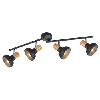 Suftowa lampa z regulacją Latika R81524032 czarny drewniany