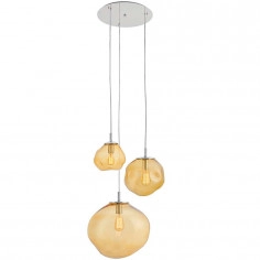 LAMPA wisząca AVIA 10419315 Kaspa szklana OPRAWA zwis kaskada bursztynowa