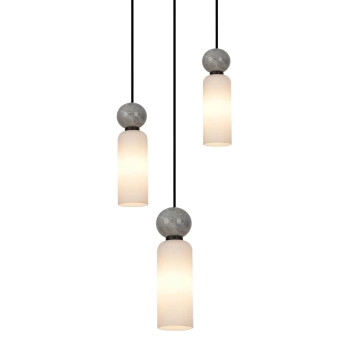 Potrójna lampa wisząca Santos PND-95331-3-BK szklana kule szare czarne