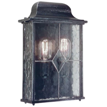 Ścienna LAMPA ogrodowa Wexford WX7 Elstead szklana OPRAWA elewacyjna retro outdoor IP43 czarna srebra przezroczysta