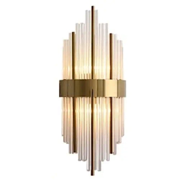 Kryształowy kinkiet ścienny Otto CGOTTOGOLD45 szklany mosiądz