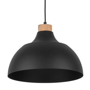 Rustykalna lampa wisząca Cap 2071 TK Lighting kopuła drewniana czarna
