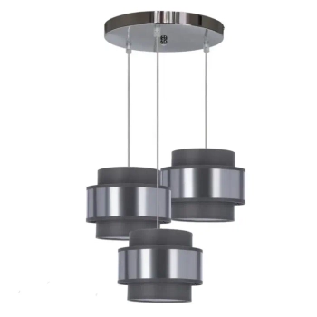 Lampa wisząca nad wyspę HARE 33-18496 abażurki chrom szare srebrne