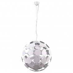 LAMPA wisząca MAILONE AD20180/6 WH+SILV Italux metalowa OPRAWA zwis kula ball biała srebrna