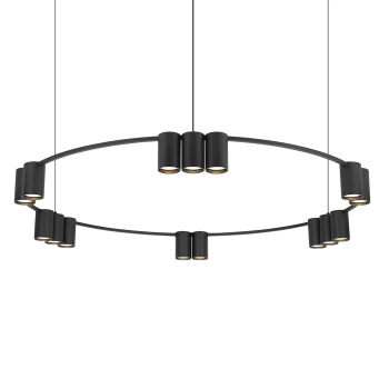 Lampa wisząca nad wyspę GENESIS ML0376 tubki metalowe czarne