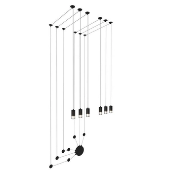 Designerski kinkiet Linea XT012-6W Step podwieszany do sufitu czarny