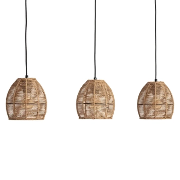 Potrójna lampa zwis Boho ABR-LW9-BH-E27 Abruzzo pleciona brązowy