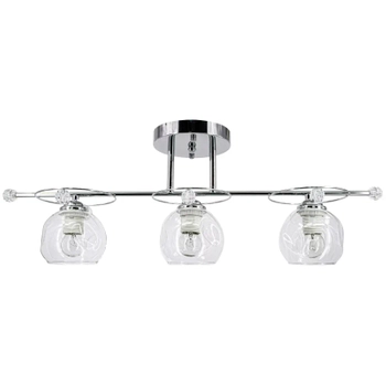 Szklana lampa natynkowa 8820/3 8C jadalniana chrom