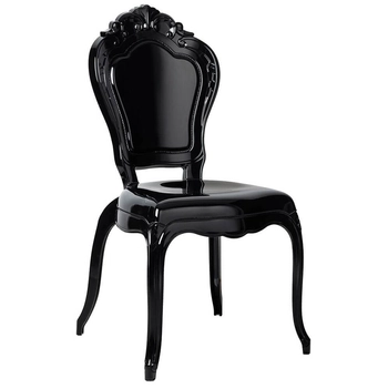 Zdobione krzesło King 666-APC.BLACK King Home eleganckie do salonu czarne