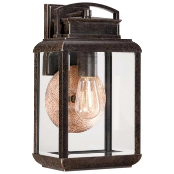 Zewnętrzna LAMPA elewacyjna QZ-BYRON-M Elstead QUOIZEL szklana OPRAWA ogrodowa outdoor retro IP44 brąz przezroczysta