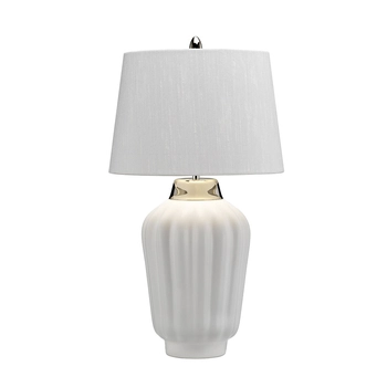 Ceramiczna lampka biurkowa QN-BEXLEY-TL-WPN nikiel biała