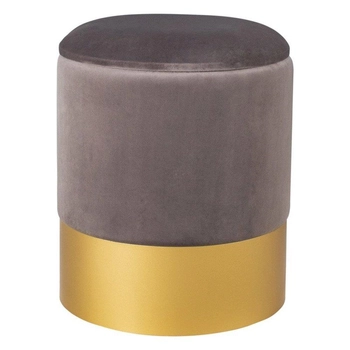 Okrągły puf glamour Velvet VWF17B00B-S-S Moos welur złoty szary