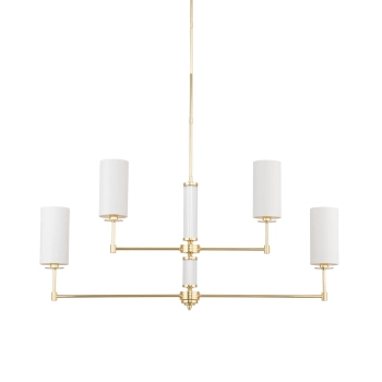 Lampa wisząca do salonu Empoli EMP-ZWL-4 (Z) tuby białe mosiądz