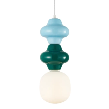 Ceramiczna wisząca lampa Latera PND-94331A-1S-MLTI niebieski zielony