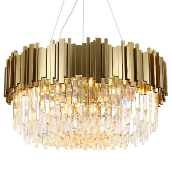 Wisząca lampa salonowa Pipe CGPIPORGCRYST45 Copel crystals mosiądz