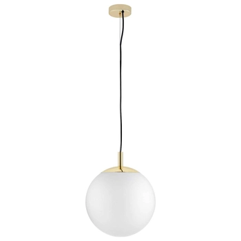 Wisząca LAMPA skandynawska ALUR 10728305 Kaspa kulista OPRAWA szklany ZWIS kula ball hygge złota biała