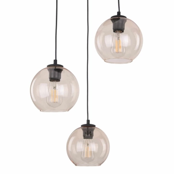Okrągła lampa wisząca Cubus 4601 TK Lighting kaskadowa szklana bursztynowa