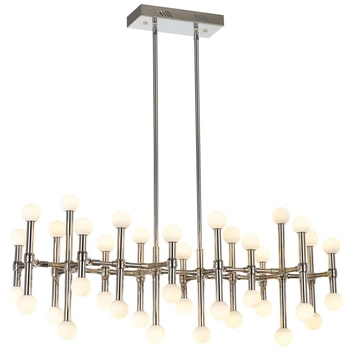 Industrialna LAMPA wisząca GIOVANNA MX16009008-38A Italux metalowa OPRAWA loftowy ZWIS molekuły LED 96W 3000K pręty nikiel