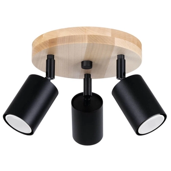 Nasufitowa lampa do sypialni Verdo SL.1292 rurka drewniana czarna
