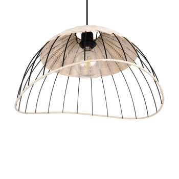 Ratanowa lampa wisząca SANDRINE R36211032 czarny naturalny