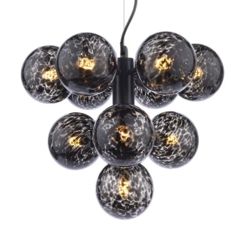 Szklana wisząca lampa Vine VIN2322-21 kule balls przydymiona czarna