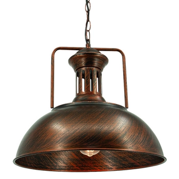 Industrialna lampa wisząca Loft 7897/1 BL CO kopuła do salonu mosiądz